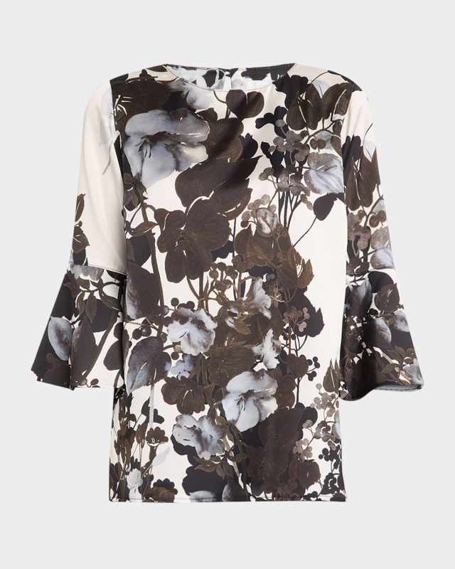 Bella Floral-Print Satin Top
